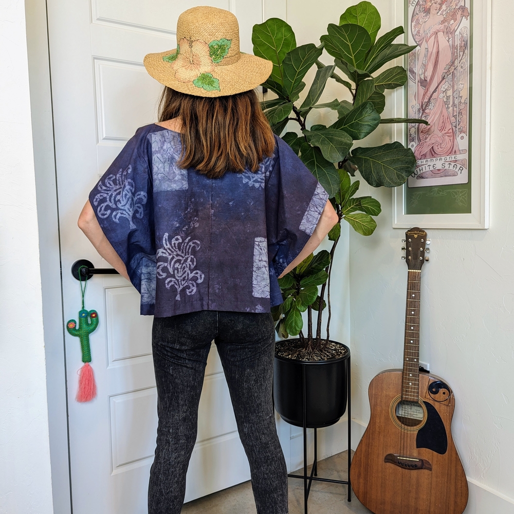 Elegant Navy Blue Women's Top